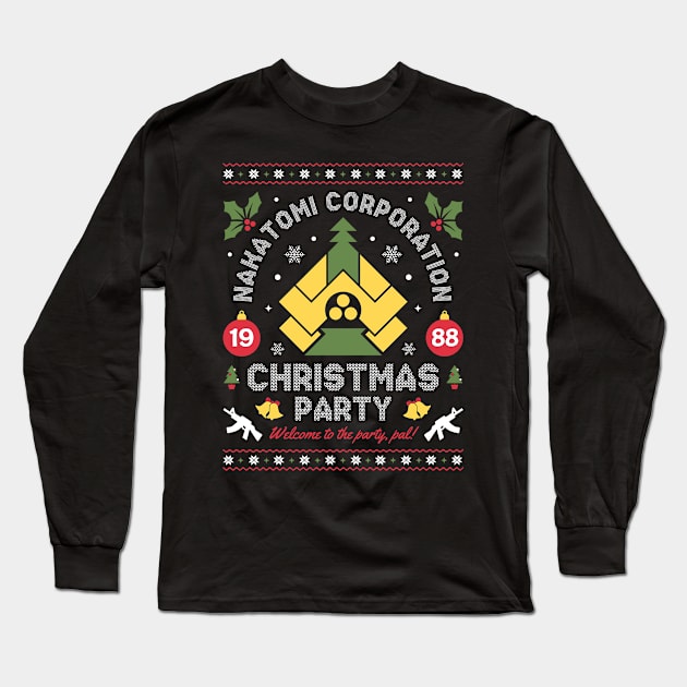 Nakatomi Corporation Christmas Party Long Sleeve T-Shirt by Three Meat Curry